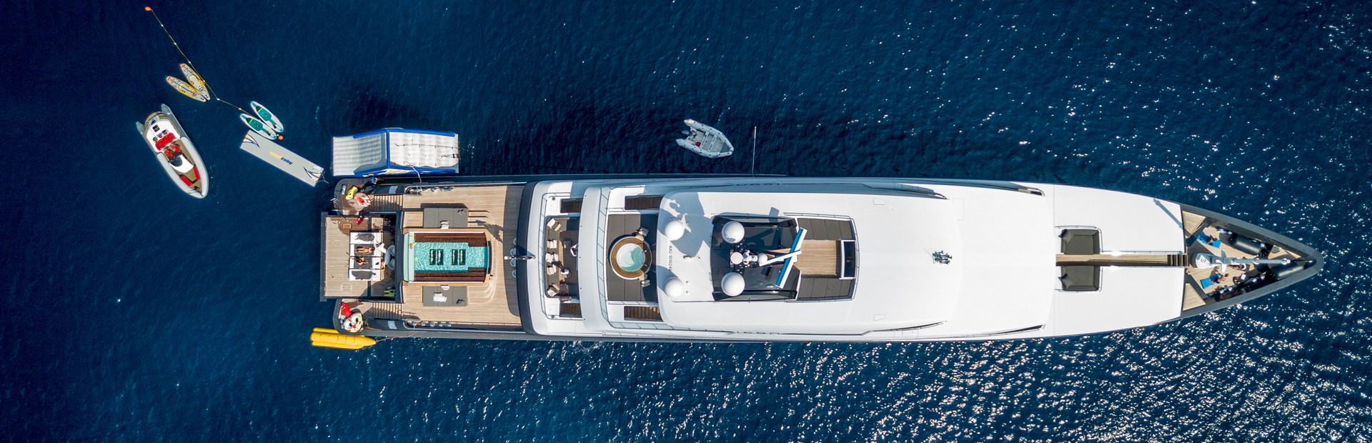 Superyacht birdseye view